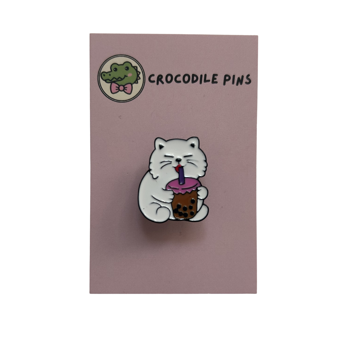 Cat Bubble Tea Pin Badge