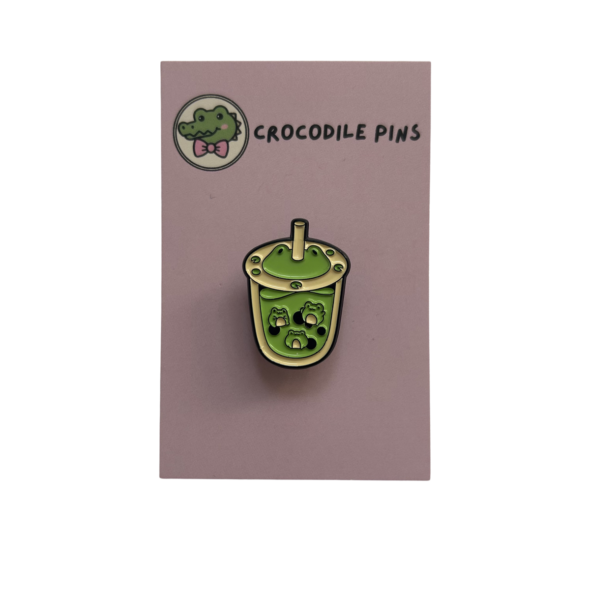 Frog Bubble Tea Pin Badge