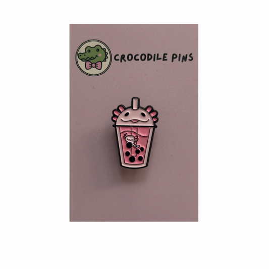 Axolotl Bubble Tea Pin Badge