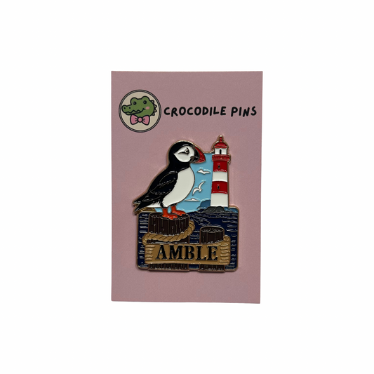 Puffin Lighthouse Pin Badge