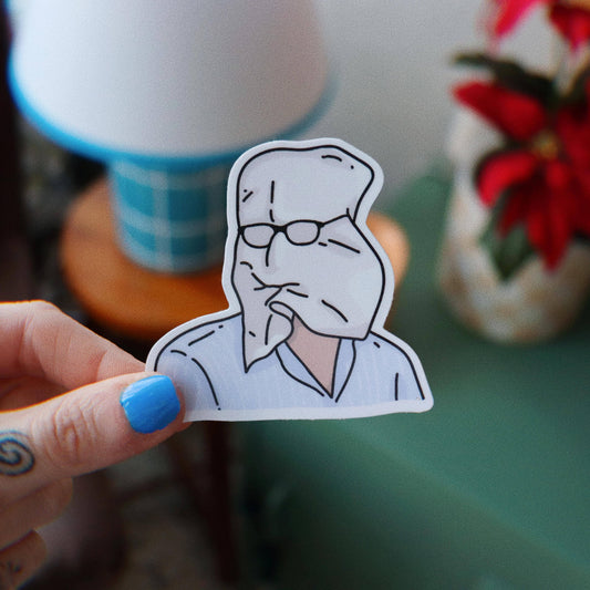Mr Napkin Head Sticker | Glossy Laptop Sticker