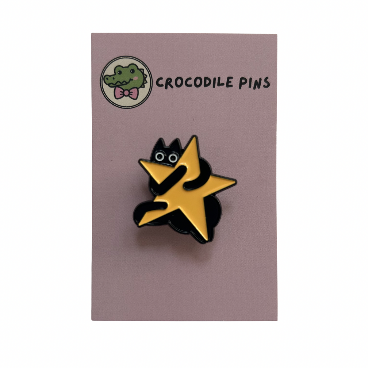 Christmas Black Cat Pin Badge