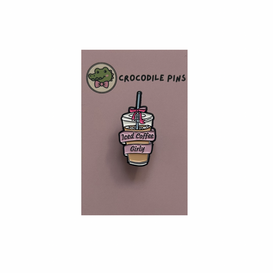 Iced Coffee Girly Pin Badge