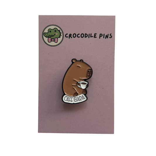 Capybara Cafe Bara Pin Badge