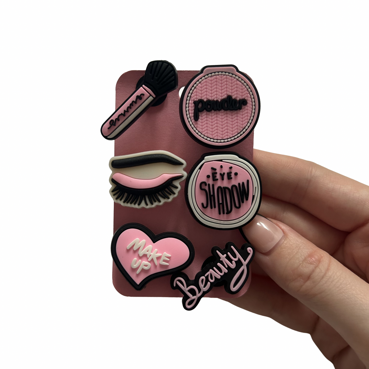 Black & Pink Cosmetics Shoe Charms