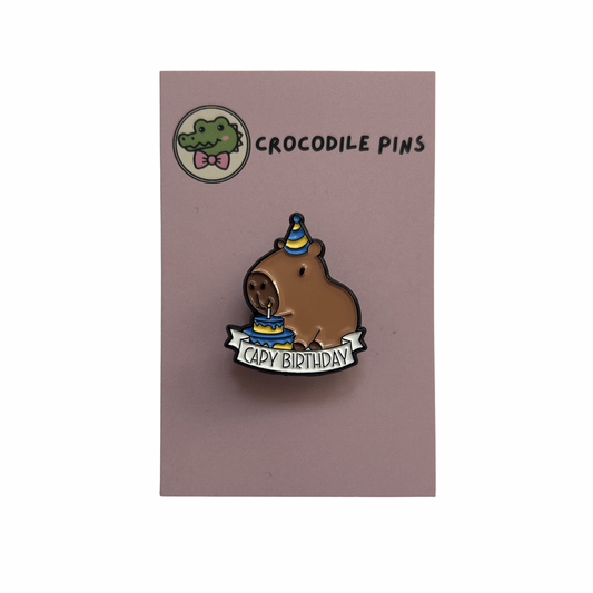 Capybara Capy Birthday Pin Badge