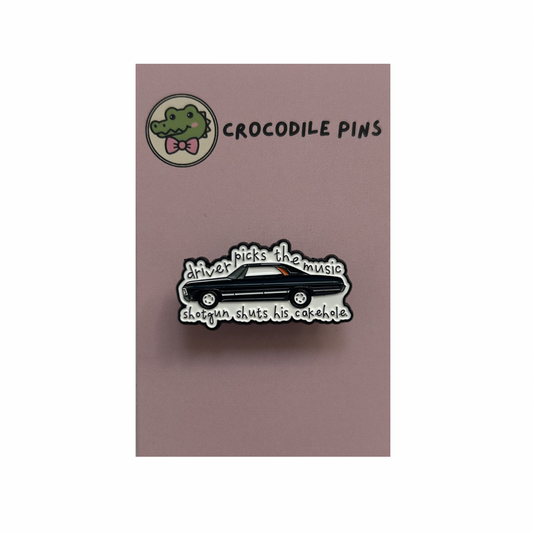 Driver picks the music SPN Pin Badge