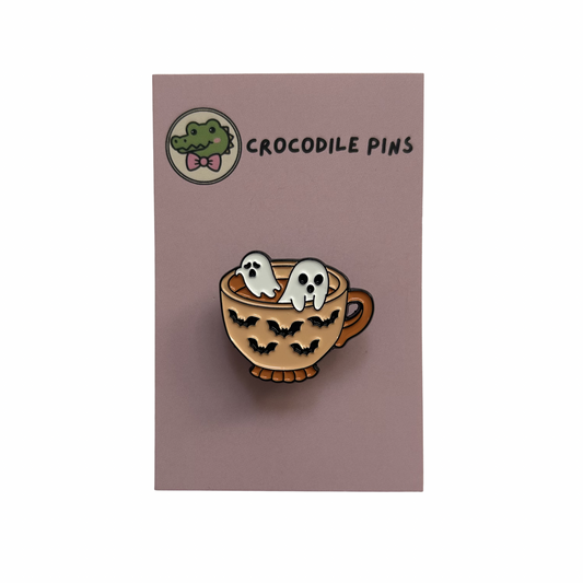 Teacup Ghost Pin Badge