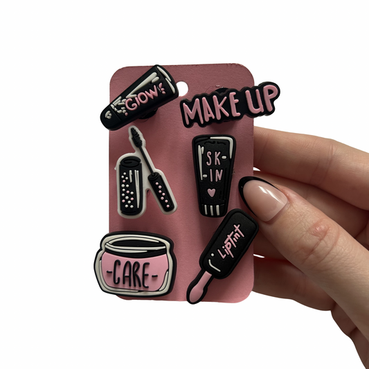 Black & Pink Cosmetics Shoe Charms