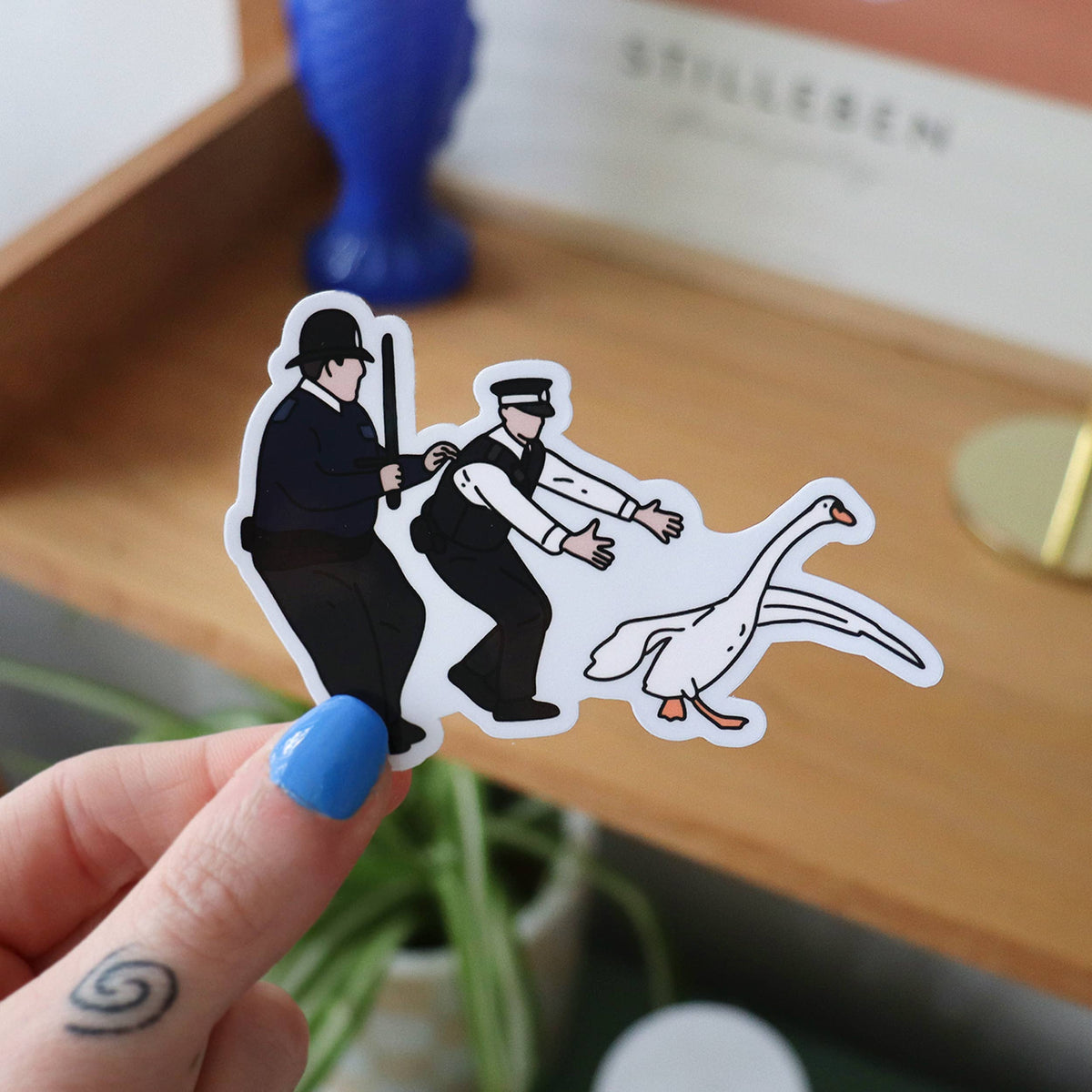 Just the one Swan Vinyl Sticker | Glossy Laptop Sticker 